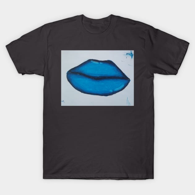 Blue Lips T-Shirt by Death Monkey Puffball